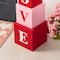 Glitzhome® 25" Valentine's Wooden Double-Sided XOXO & LOVE Boxed Porch Decor